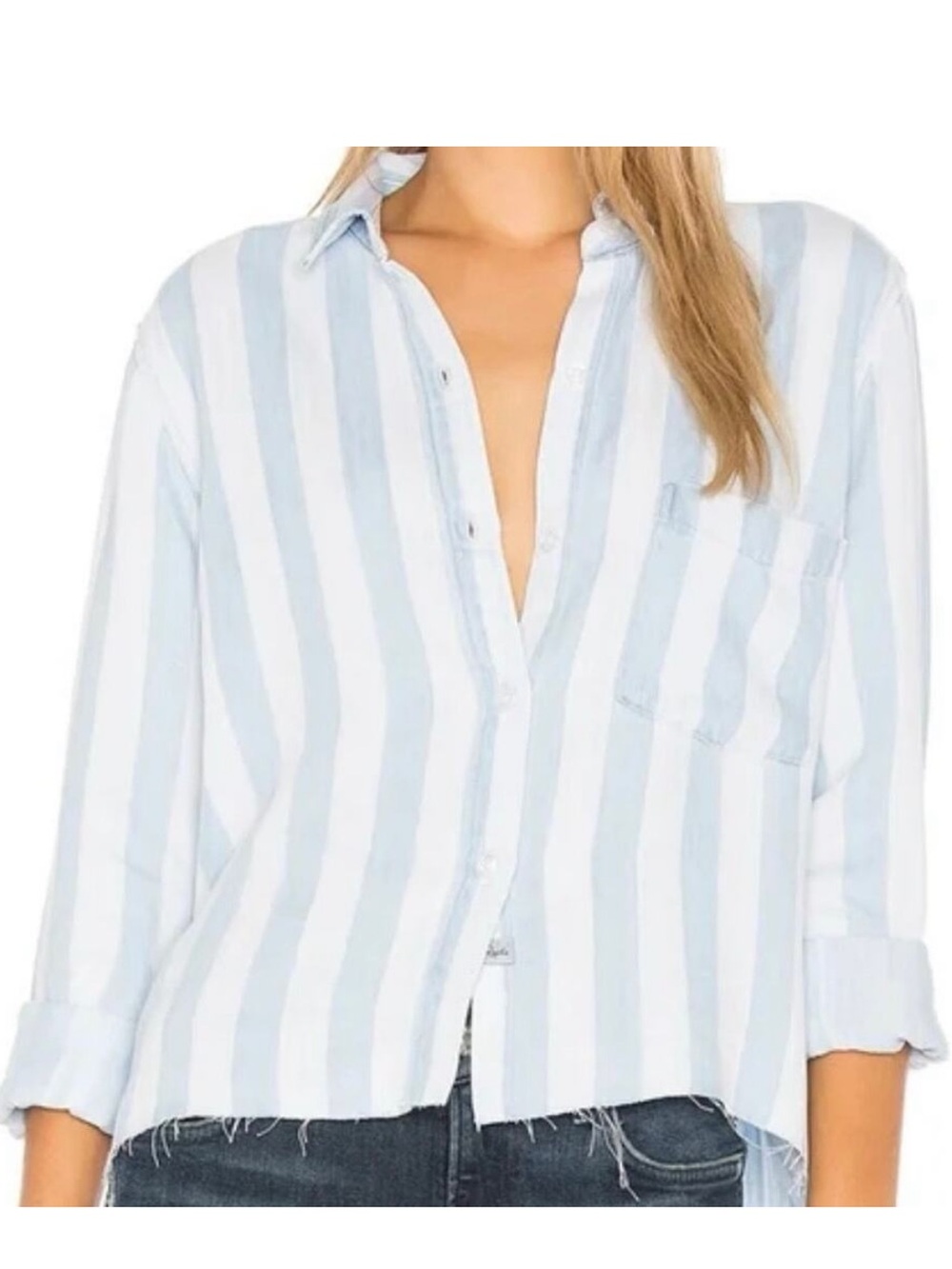 RAILS Blue And White Bishop Button Up in Bar Harbor-medium